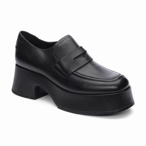 Black Ash Halo Platform Women Loafers | 815100-249