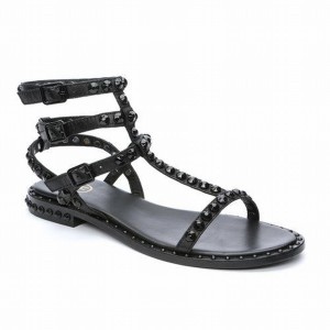 Black Ash Play Bis Tonal-Studded Flat Women Sandals | 229757-763