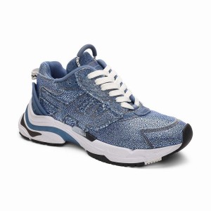 Blue Ash Race Strass Denim Fashion Women Sneakers | 366394-794