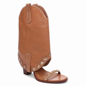 Brown Ash Kentucky Almond Bootie Women Sandals | 075208-988