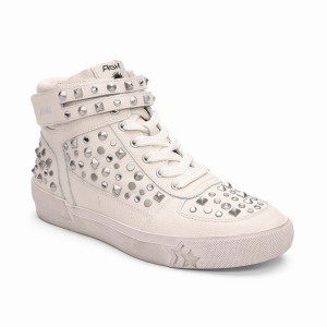 White Ash Myriad Studded Hightop Women Sneakers | 965039-677
